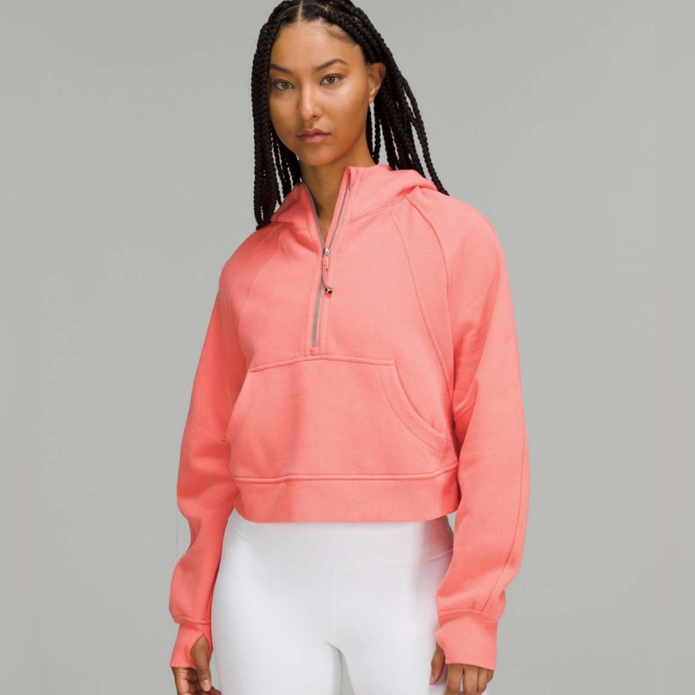 Lululemon Raspberry Cream Cropped Scuba Hoodie Size XS/S